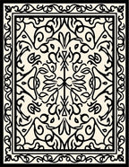 Elegant Black Filigree Pattern Rug