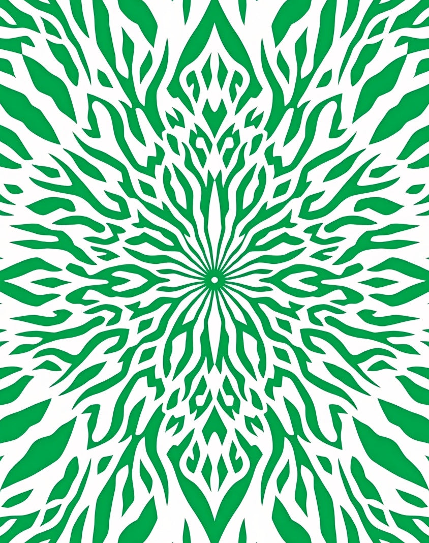Radiant Green Organic Pattern Rug
