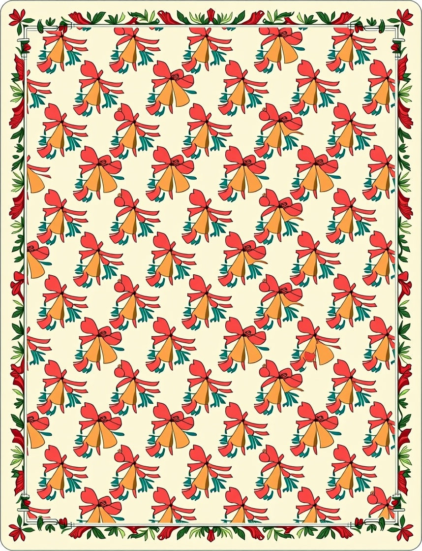 Red Jingle Bells Festive Swag Rug