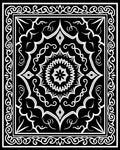 Intricate White Mandala Patterned Black Rug