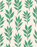 Green Abstract Leaf Pattern Design Rug