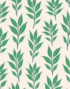 Green Abstract Leaf Pattern Design Rug