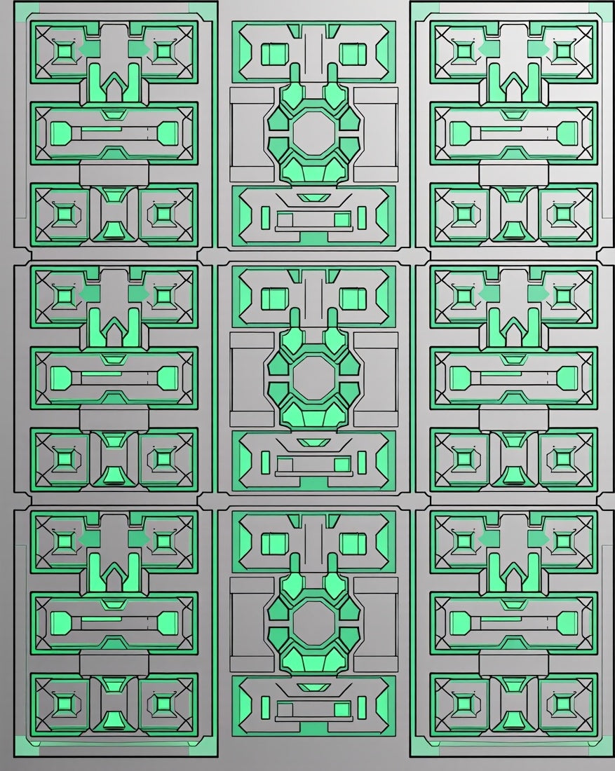 Geometric Sci-Fi Panel Design Rug