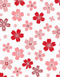 Red Pink Blossom Pattern Rug