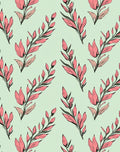 Coral Branch Pattern With Sage Background Rug