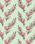 Coral Branch Pattern With Sage Background Rug