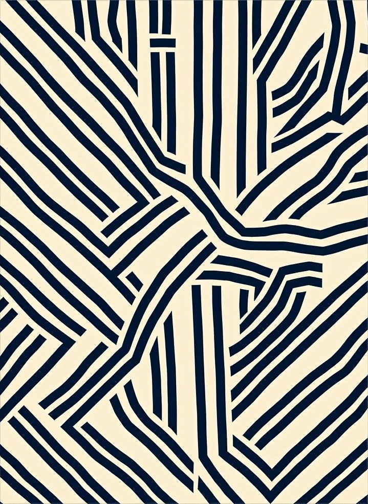 Bold Intersecting Lines Abstract Rug