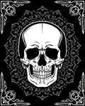 Black White Skull Mandala Frame Rug