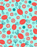 Red Oval Flower Pattern Rug