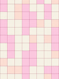 Soft Pink Squared Grid Pattern Rug