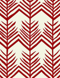 Bold Red Fern Chevron Pattern Rug