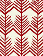 Bold Red Fern Chevron Pattern Rug