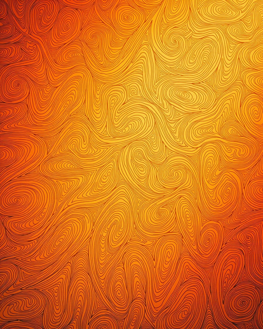 Warm Swirl Line Art Pattern Rug