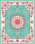 Vintage Floral Medallion Aqua Rug