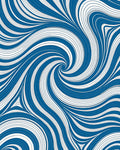 Swirling Blue And White Abstract Pattern Rug