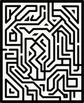 Modern Geometric Maze Pattern Rug