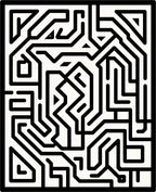 Modern Geometric Maze Pattern Rug