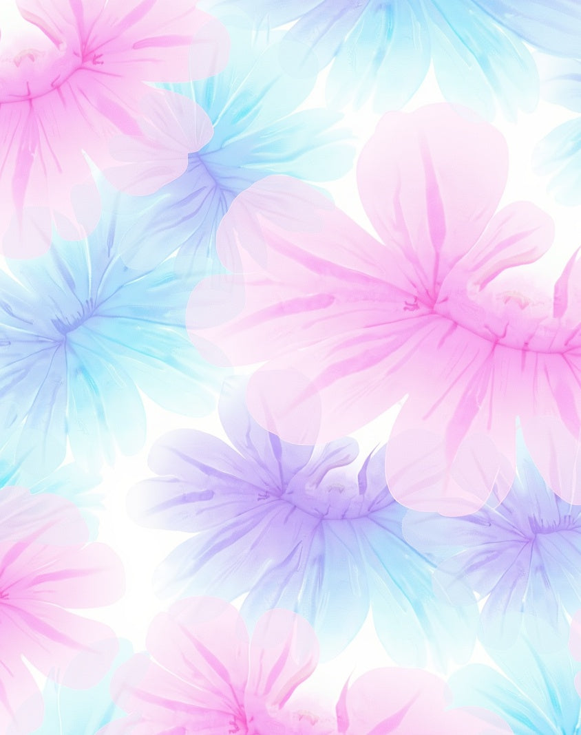 Soft Pastel Floral Watercolor Rug