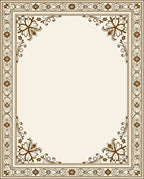 Ornate Floral Scrollwork Border Design Rug