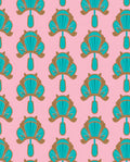 Art Deco Teal Fan Pattern Rug