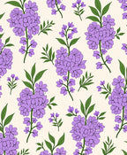 Lavender Floral Botanical Pattern Rug