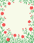 Red Floral Vine Patterned Rug