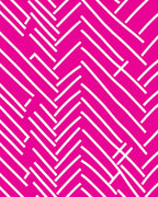 Pink White Dynamic Lines Pattern Rug