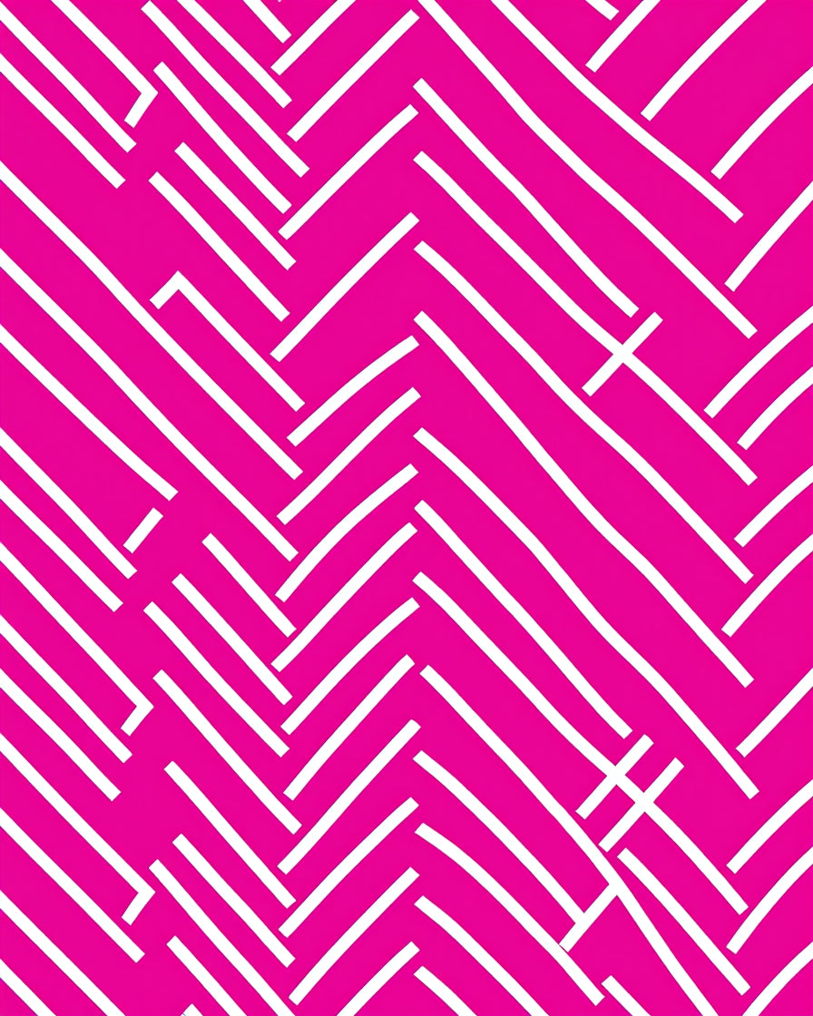 Pink White Dynamic Lines Pattern Rug