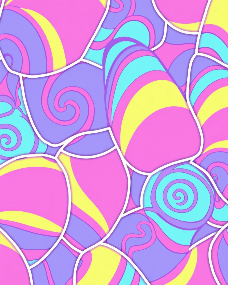 Pastel Swirl Stripe Design Rug