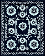 Bold Floral Symmetry Design Rug