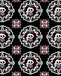 Black White Red Skull Medallion Rug