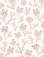 Whimsical Cat Botanical Pattern Design Rug