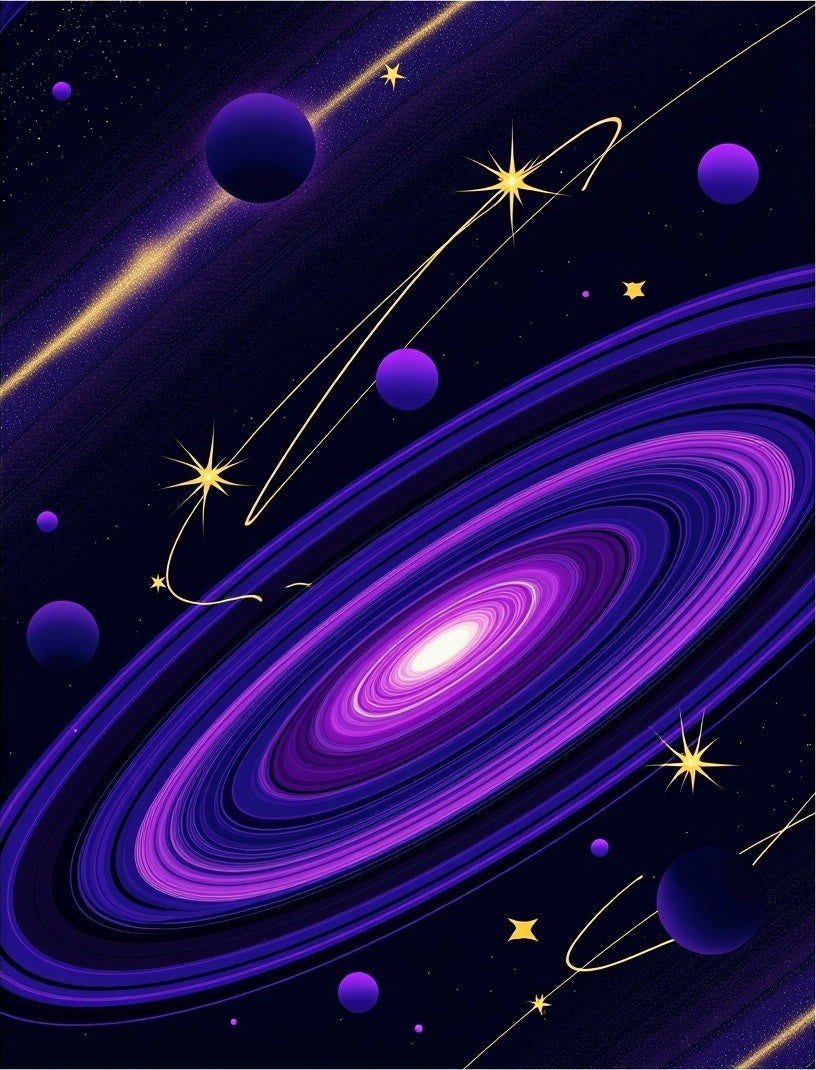 Cosmic Purple Swirl Galaxy Design Rug