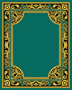 Elegant Black Gold Floral Frame Rug