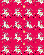 Merry Reindeer Glitter Star Rug