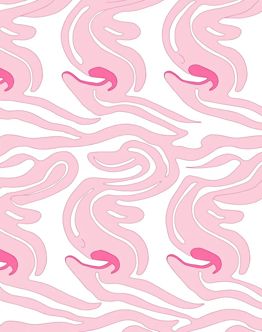 Fluid Pink Stripe Abstract Design Rug