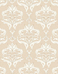 Neutral Damask Floral Ornament Rug