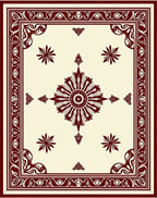 Ornate Central Medallion Border Design Rug