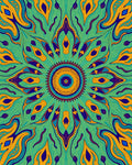 Vibrant Psychedelic Mandala Pattern Rug