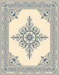 Classic Floral Medallion Border Rug Design Rug