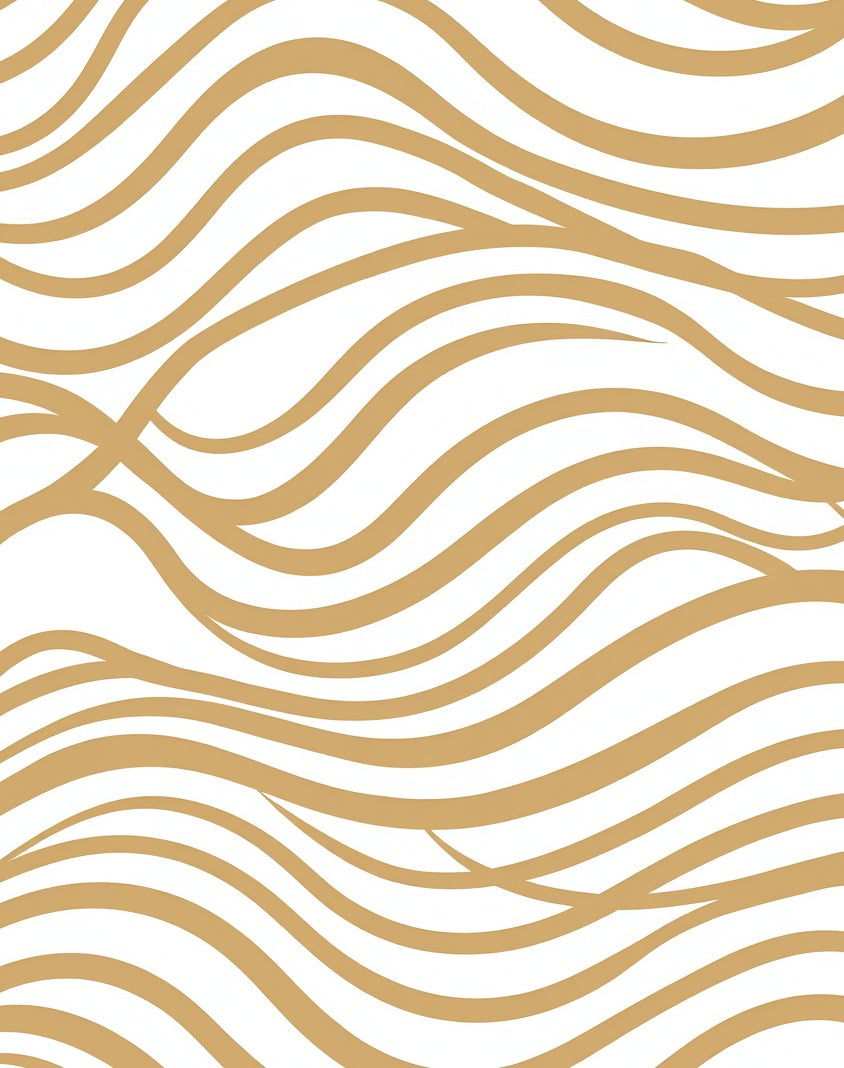 Golden Waves Organic Pattern Rug