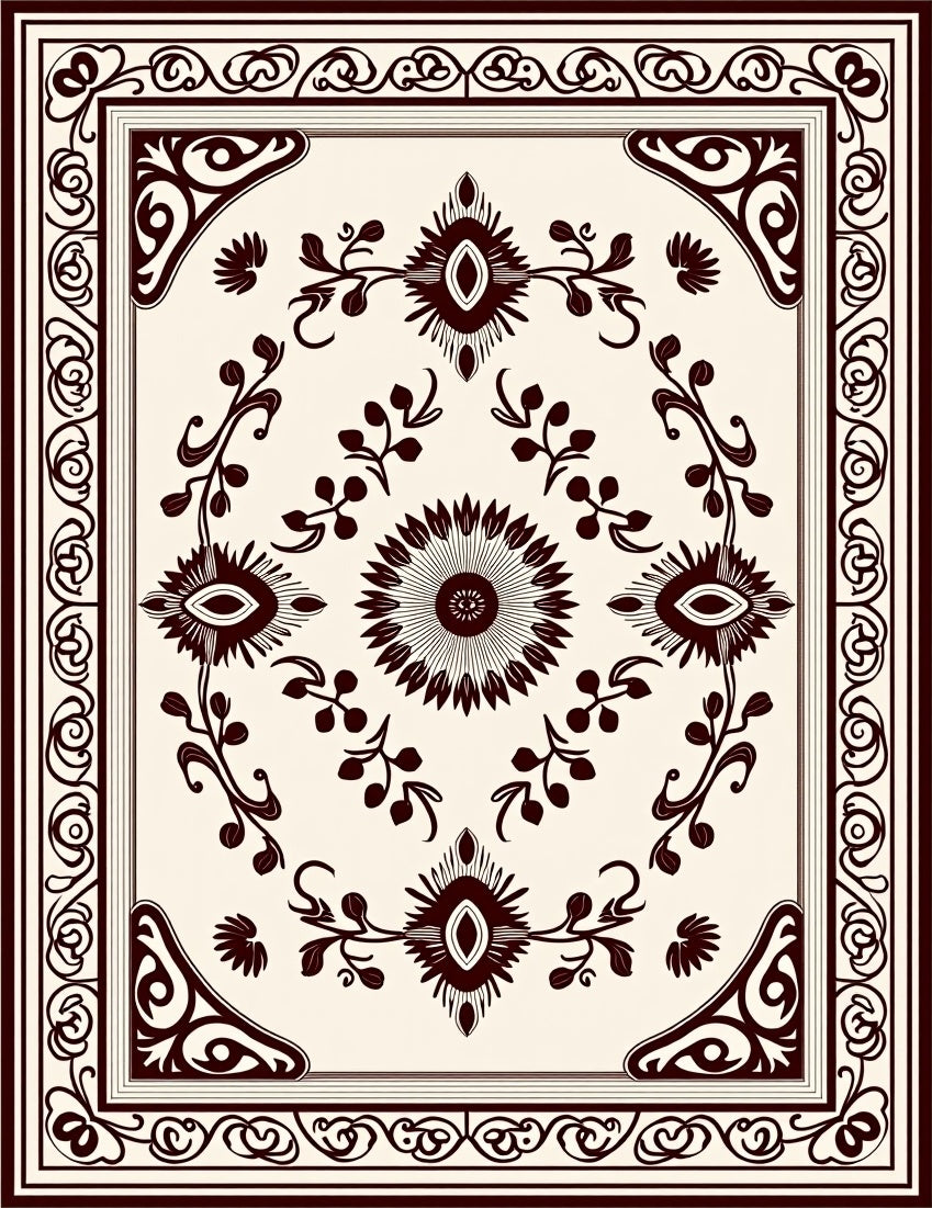 Antique Eye Blossom Border Rug