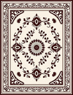Antique Eye Blossom Border Rug
