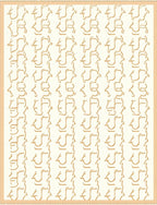 Cream and Gold Abstract Latch Rug