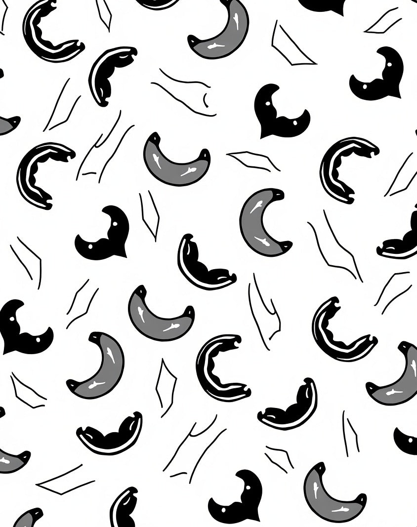 Abstract Crescent Shapes Graphic Pattern Rug