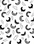 Abstract Crescent Shapes Graphic Pattern Rug