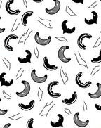 Abstract Crescent Shapes Graphic Pattern Rug