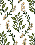 Botanical Sketch And Vine Design Rug
