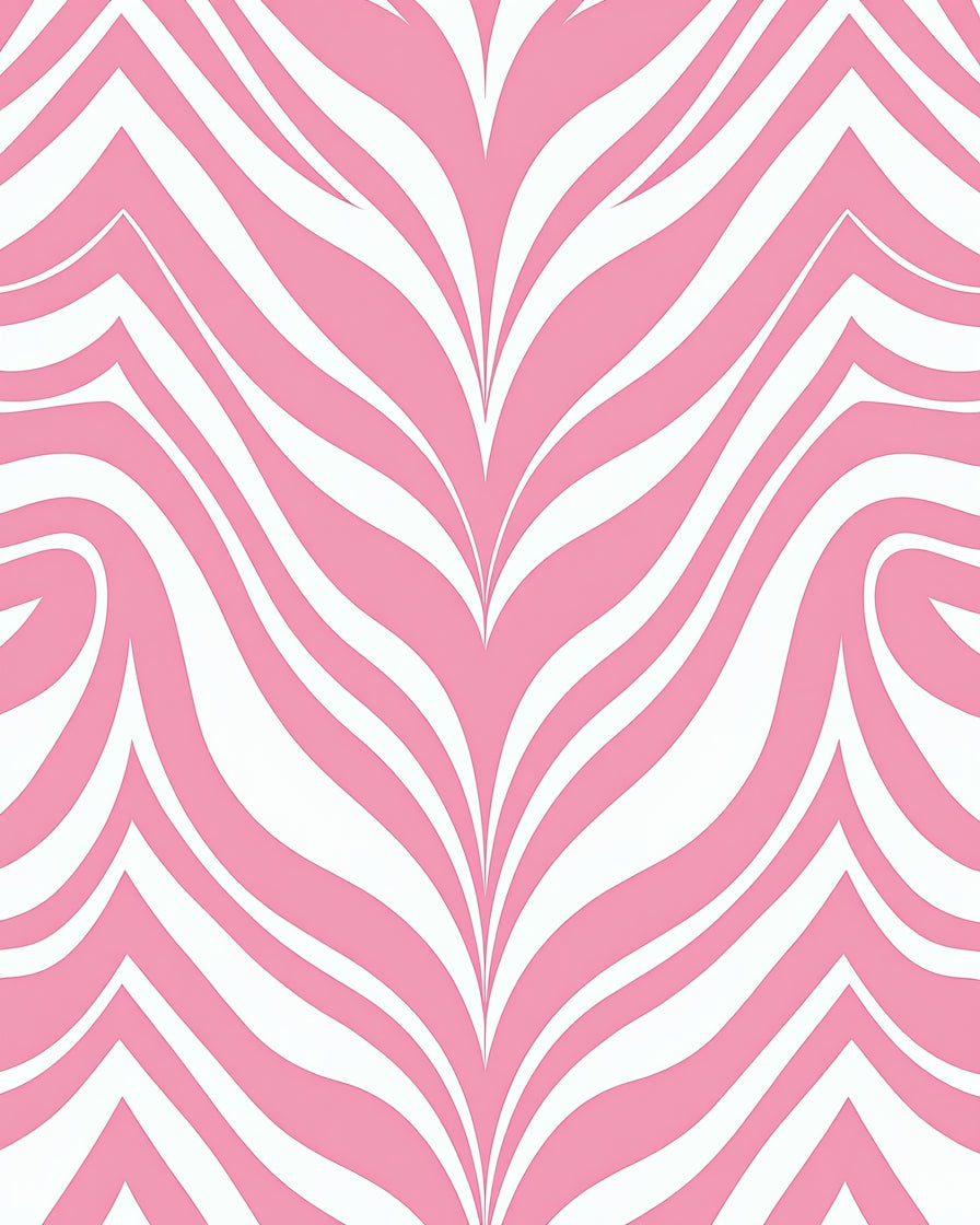 Pink White Abstract Swirl Pattern Rug