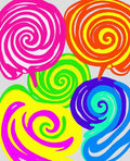 Vibrant Swirl Lollipop Fun Pattern Rug